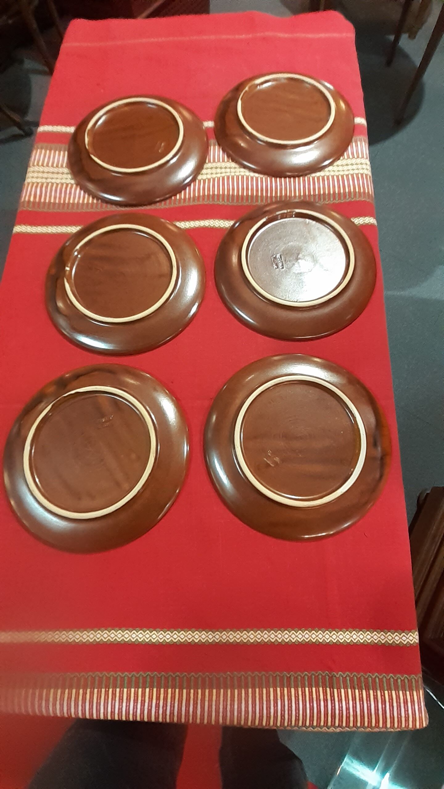 Flat plates set of 6, vallauris felix ceram