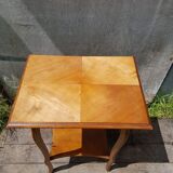 Ancienne sellette frise sculptée avec tiroir bois pieds courbés