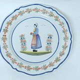 Assiette plate bretonne HB Henriot
