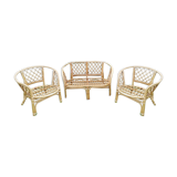 Bench lounge and rattan chairs