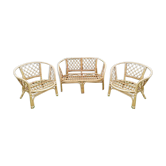 Bench lounge and rattan chairs