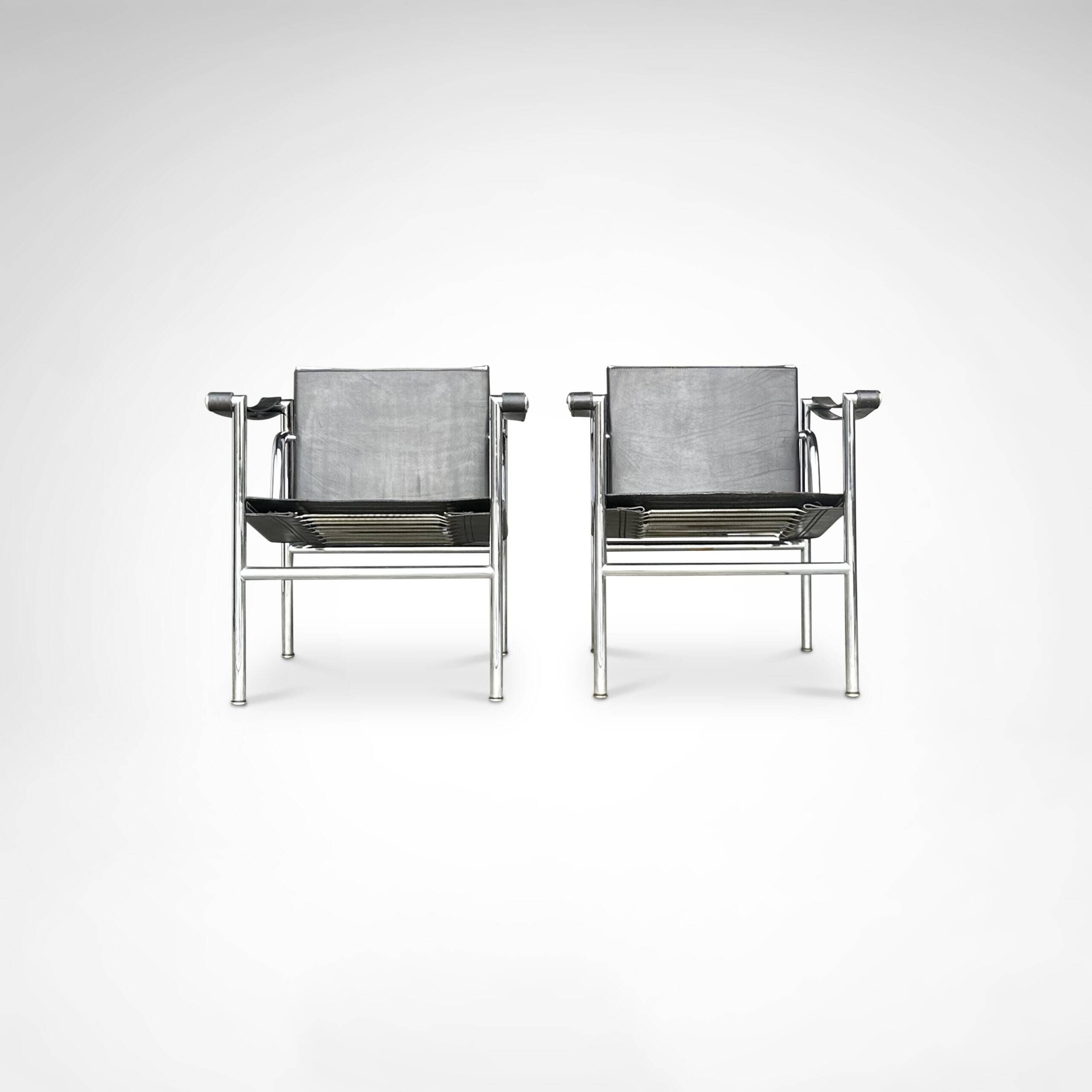 Fauteuil vintage LC1 par Le Corbusier et al pour Cassina, ensemble de 3