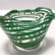 Murano Glass Bowl or Ashtray with Green Canes and Aventurine Glass, Italy