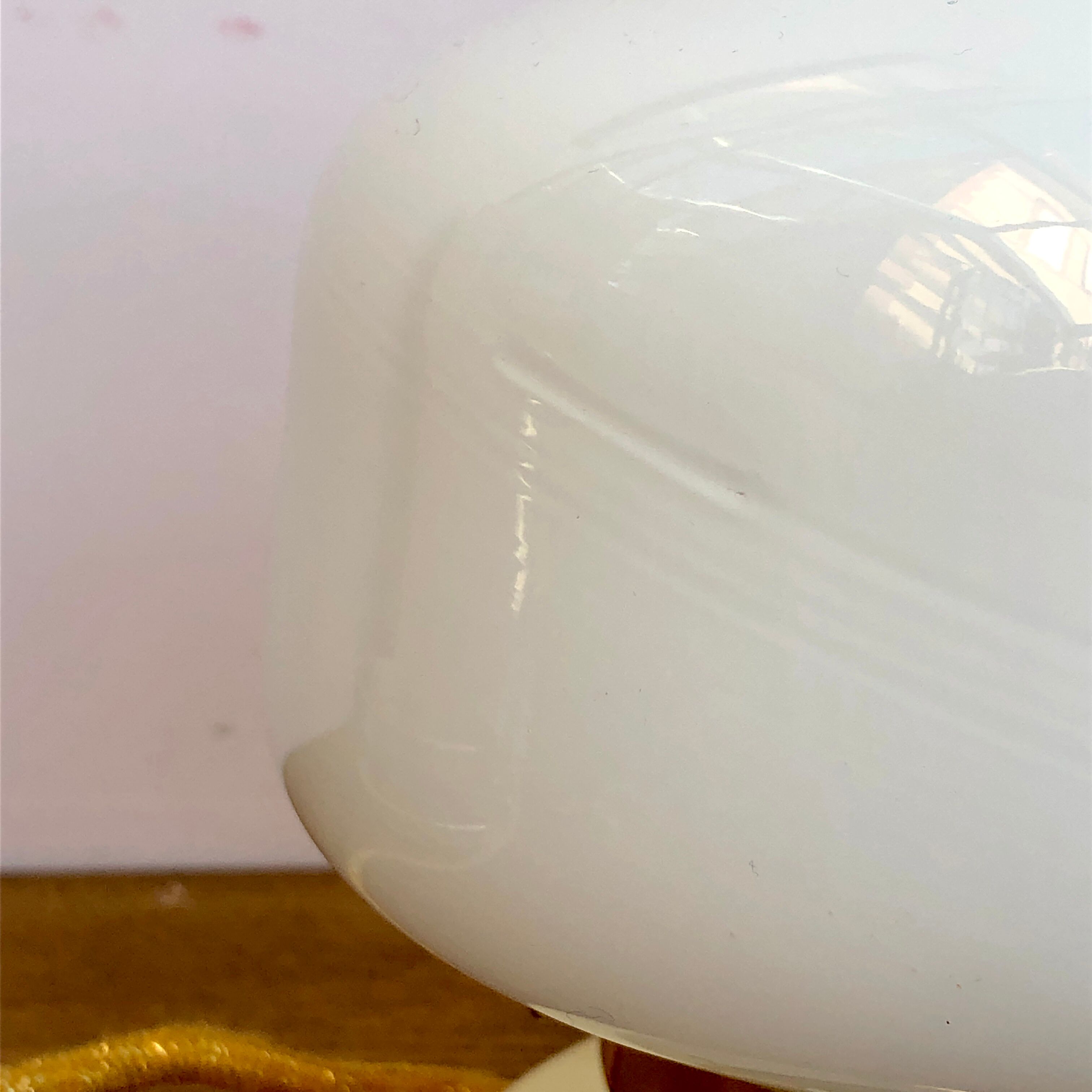 Vintage globe-laying lamp in white opaline