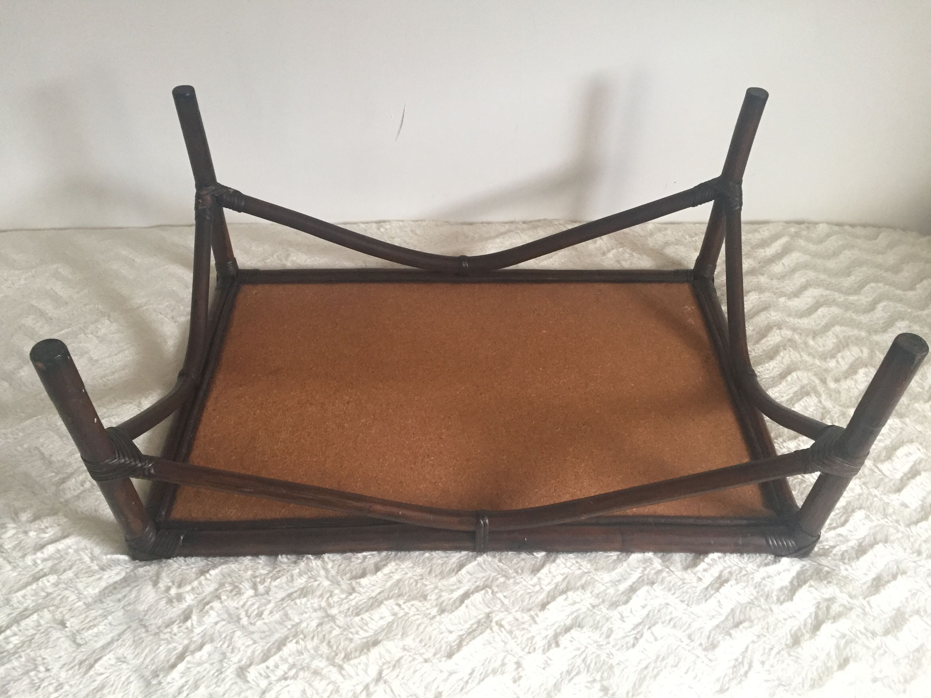 Braided rattan coffee table