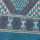 Handmade blue mergoum rug in natural wool