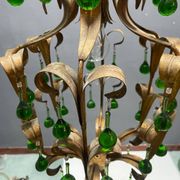 Lustre en verre de Murano Tole vert des années 1960