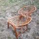 Pair of bamboo and rattan "basket" armchairs