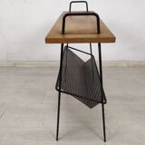 Vintage metal wood magazine rack