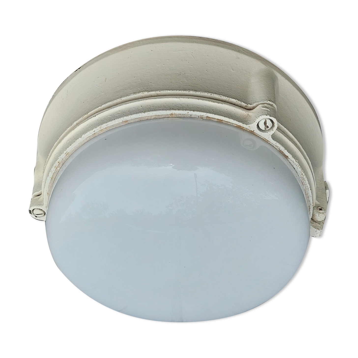 industrial ceiling lamp in opaline