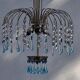 Mid Century Italian Murano Chandelier Blue