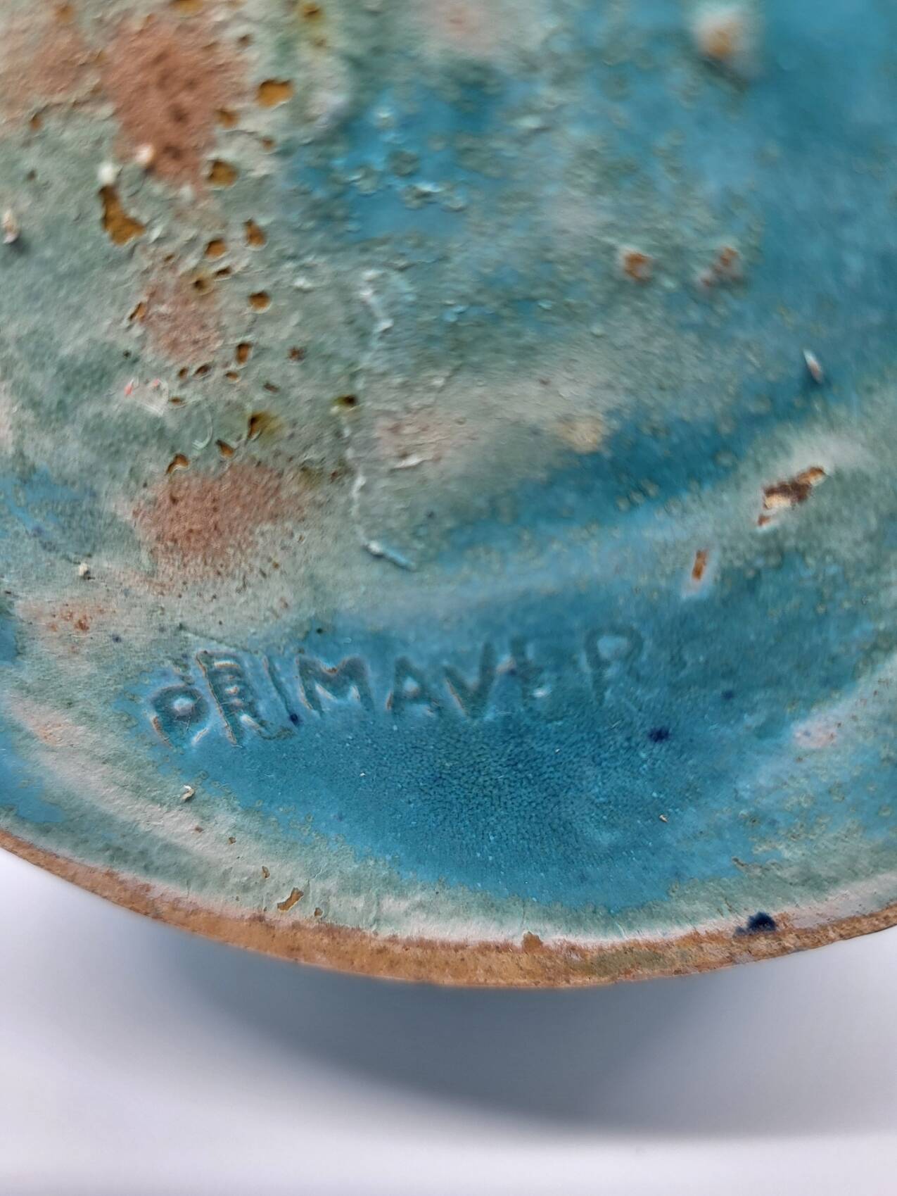 Primavera Vase for Spring in French Art Deco blue ceramic
