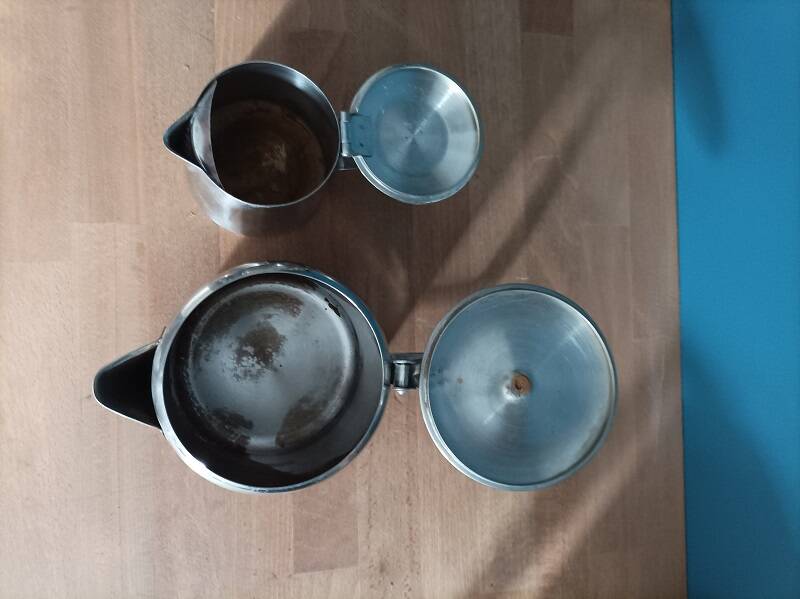 chrome stainless steel milk jug teapot