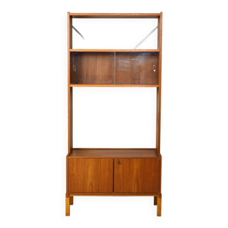 Vintage Scandinavian bookcase with display cabinet