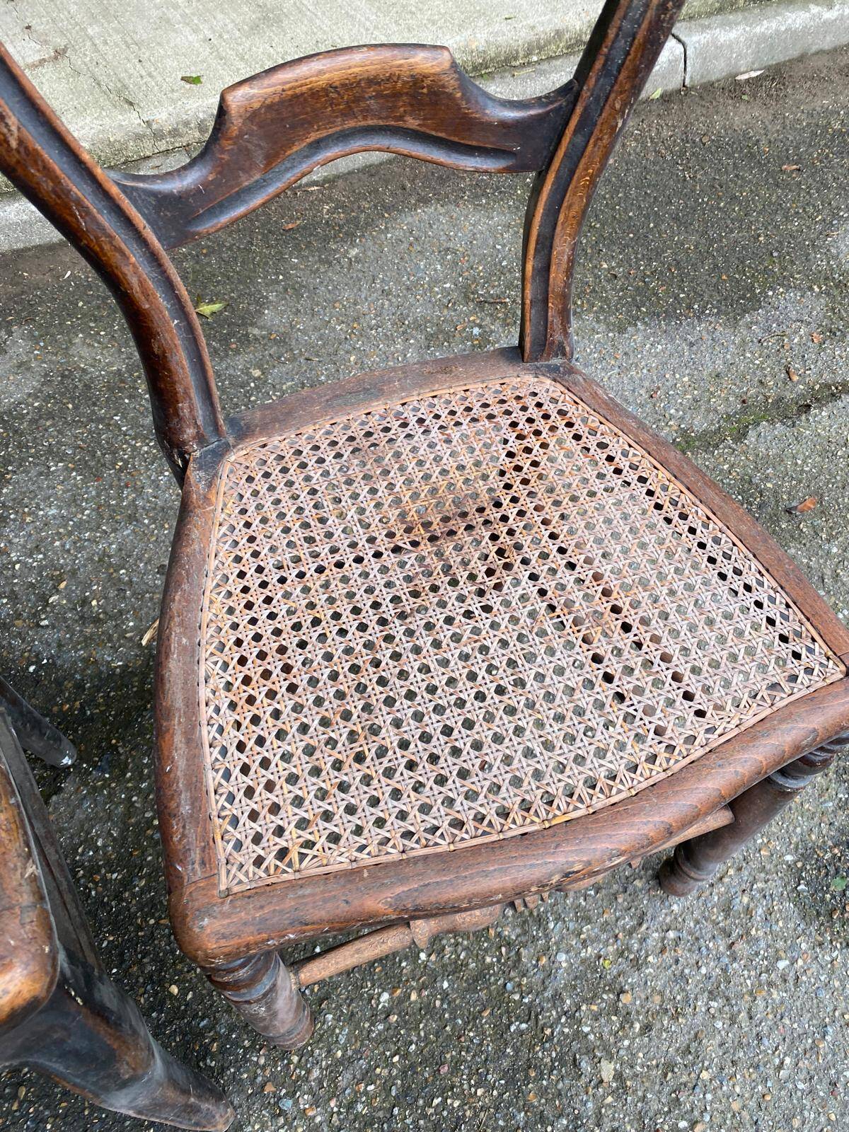 2 Louis Philippe caned chairs from the 18th century