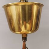 Hanging lamp in multiple layers glass and brass, by Vitrika Denmark 1980s