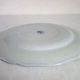 Lot de 6 anciennes assiettes plates décor bleu modèle Rouy, Salins