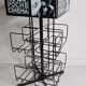 Vintage rotating bookcase for paperbacks in black lacquered metal, 58 cm