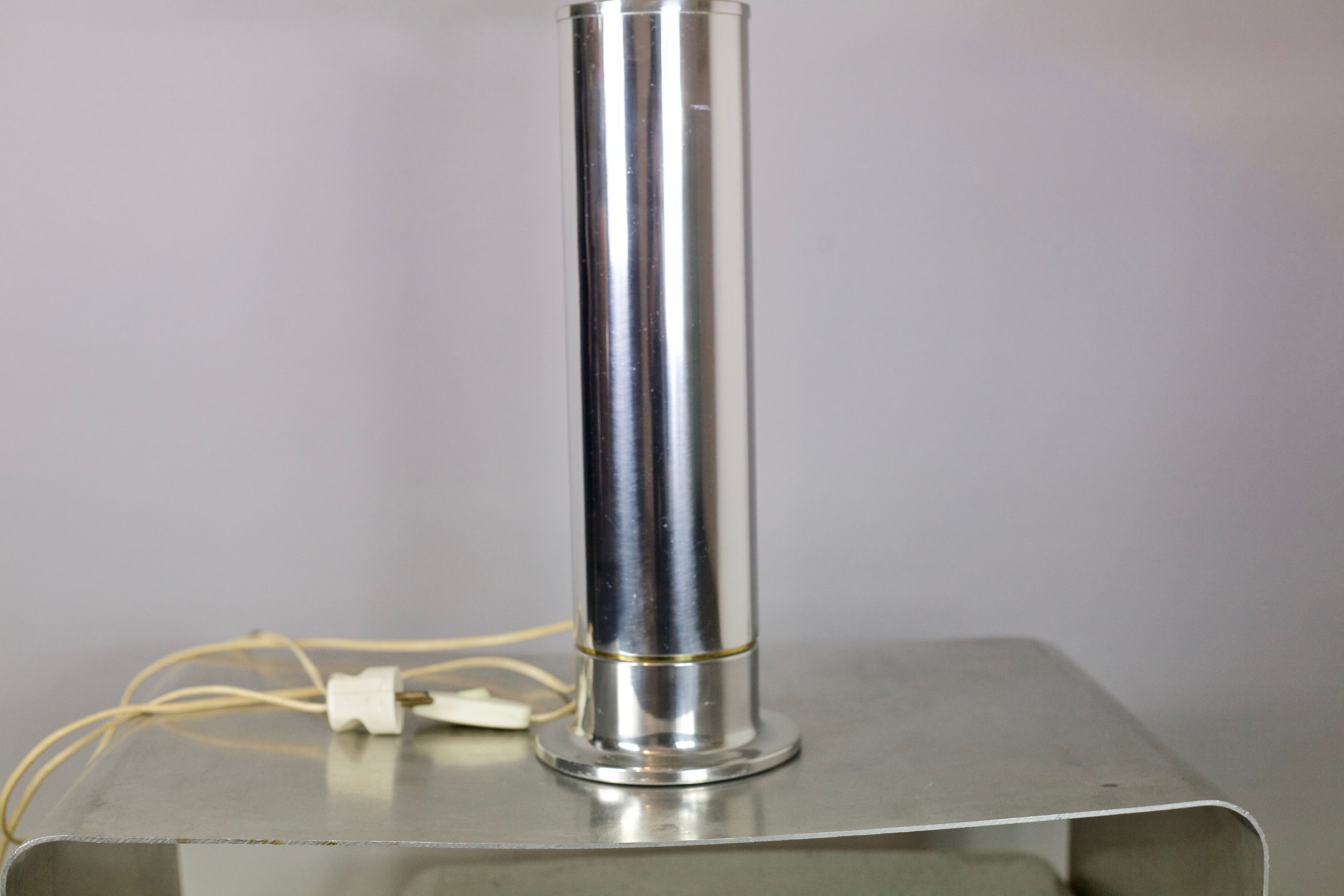 Hans-Agne Jakobsson table lamp in chromed steel and brass, Sweden, 1960