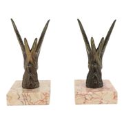 Pair of Art Deco Swallows Birds Bookends 1930s