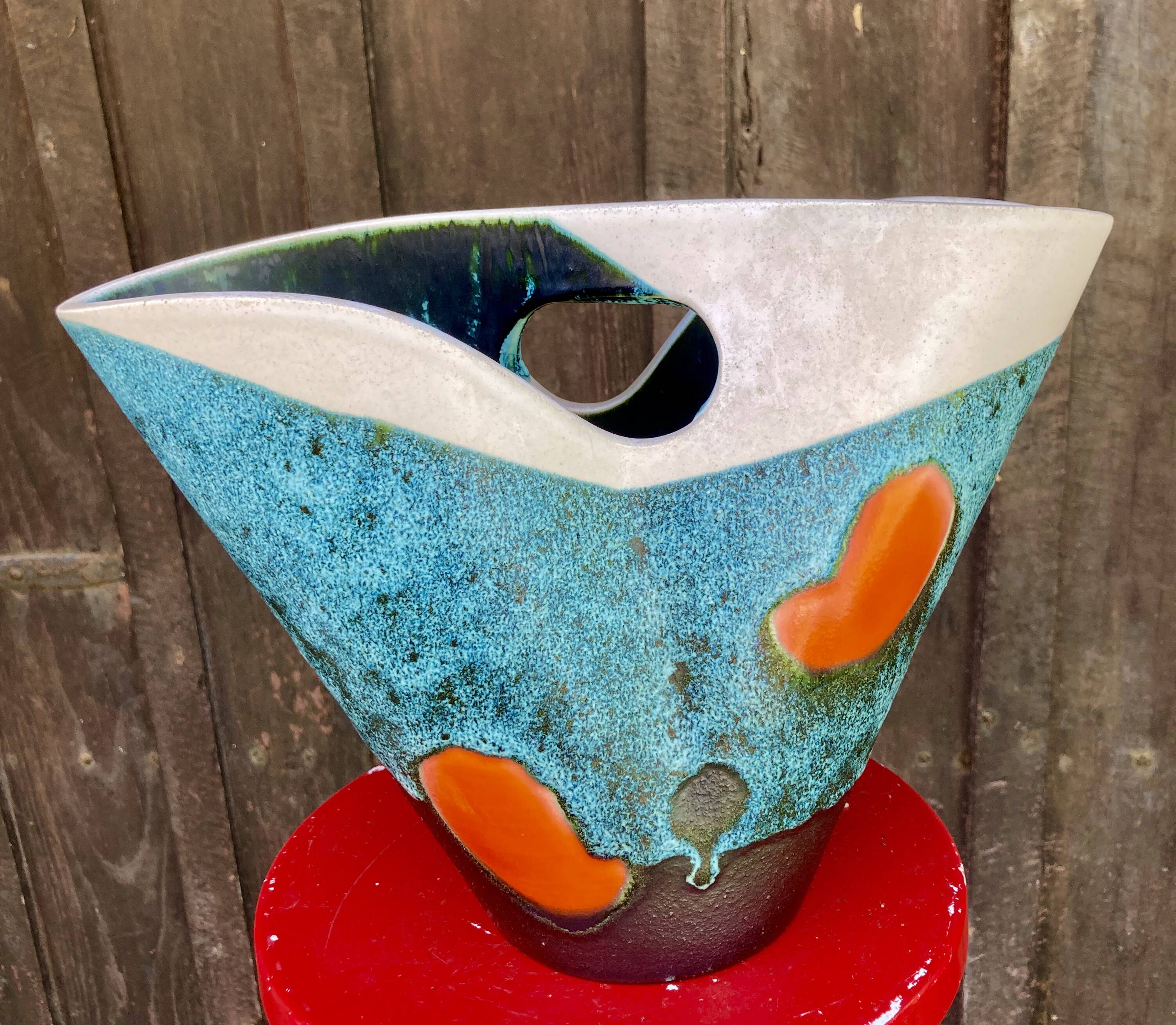 Modernist ceramic vase Elchinger, France vintage 1950 - 1960