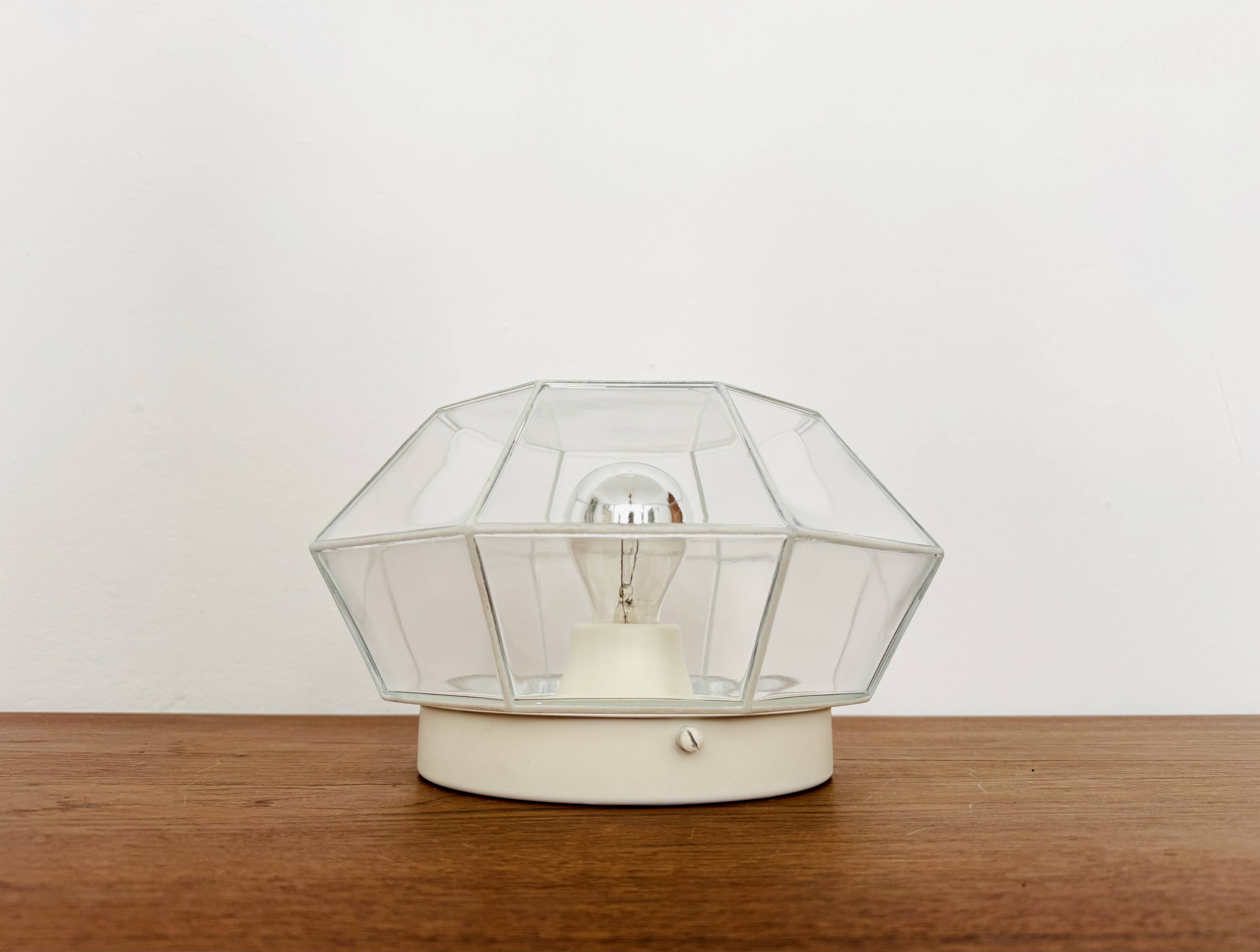 White Flush Light or Wall Lamp by Glashütte Limburg