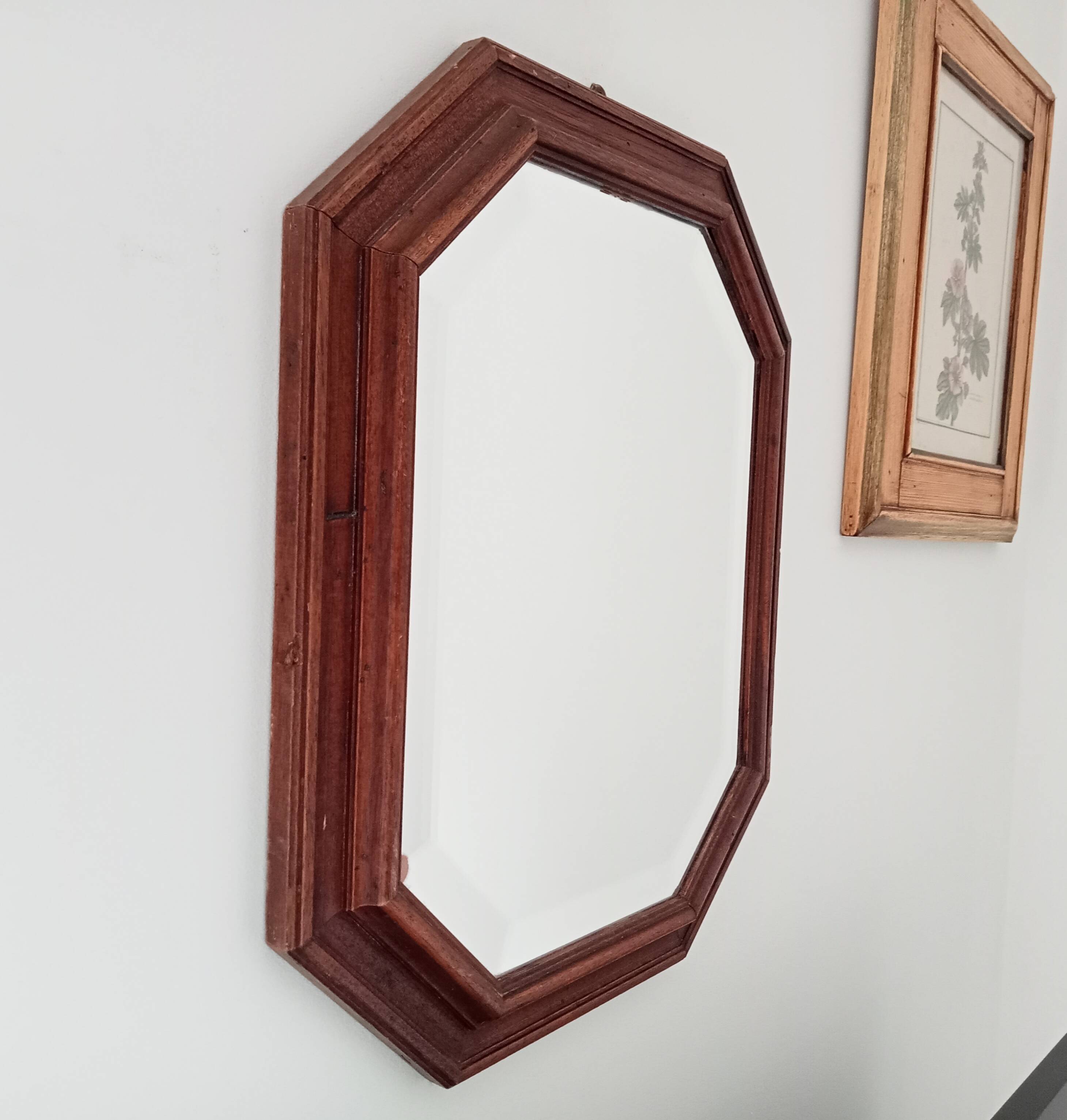 Vintage octagonal beveled mirror 50*40 cm