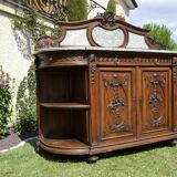 Buffet Sculpted in Walnut marble style Louis XVI