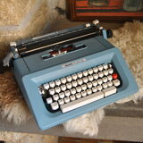 Blue typewriter Ollivetti Studiu 46 years 70