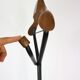 Valet serviteur muding années 60 vintage bois et métal peint en noir