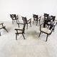 Vintage brutalist dining chairs, set of 8 - 1960s