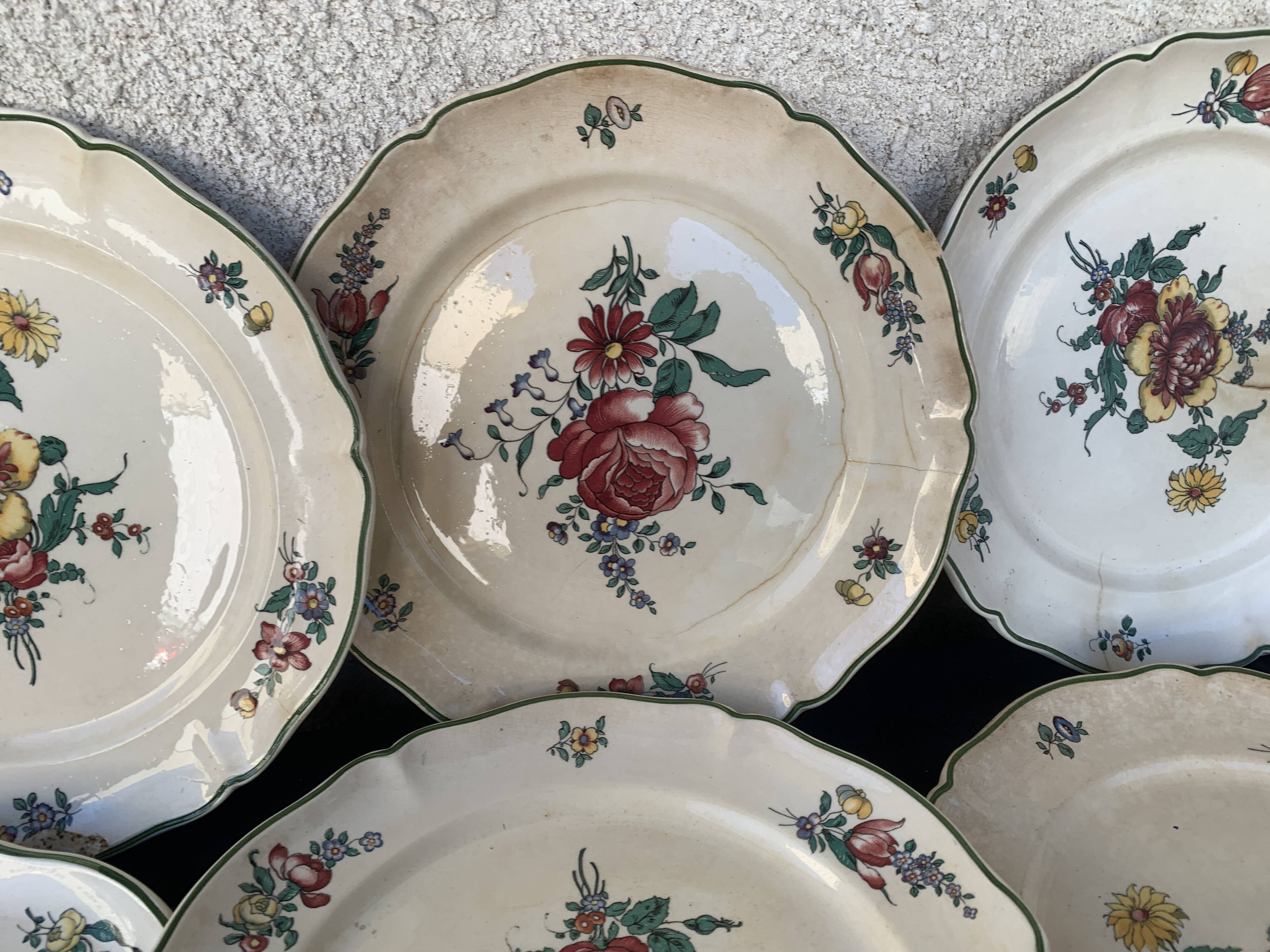 6 Villeroy and Boch Mettlach earthenware soup plates