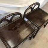 Pair of Maugrion rattan bedside tables