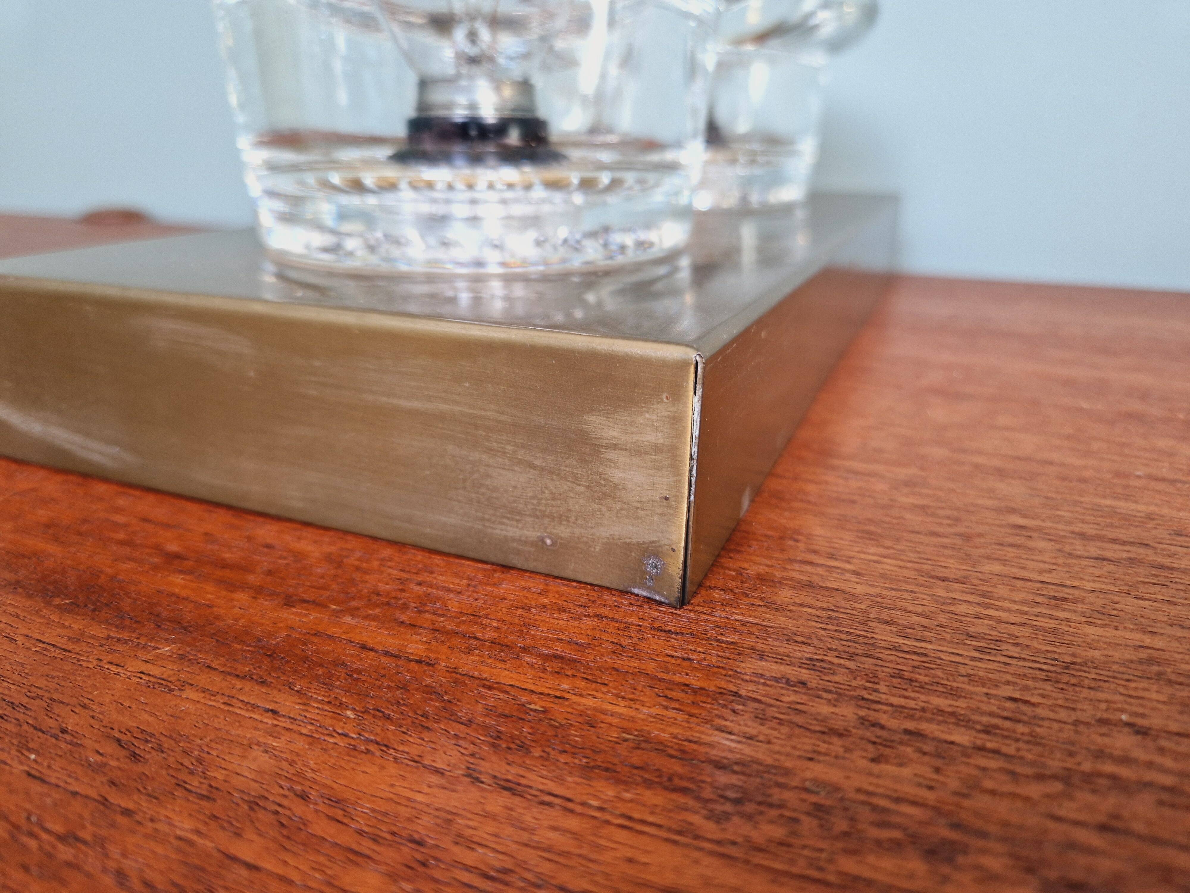 Double wall light in brass and glass, Space Age style, Cosack, 1970