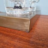 Double wall light in brass and glass, Space Age style, Cosack, 1970