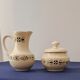 Jug and sugar bowl from Valenciennes by the Gien pottery. Vintage.