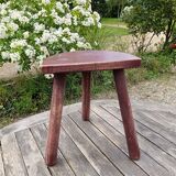 old wooden shepherd's stool tripod half-moon