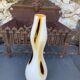 Soliflore vase in beige opaline and brown design and vintage