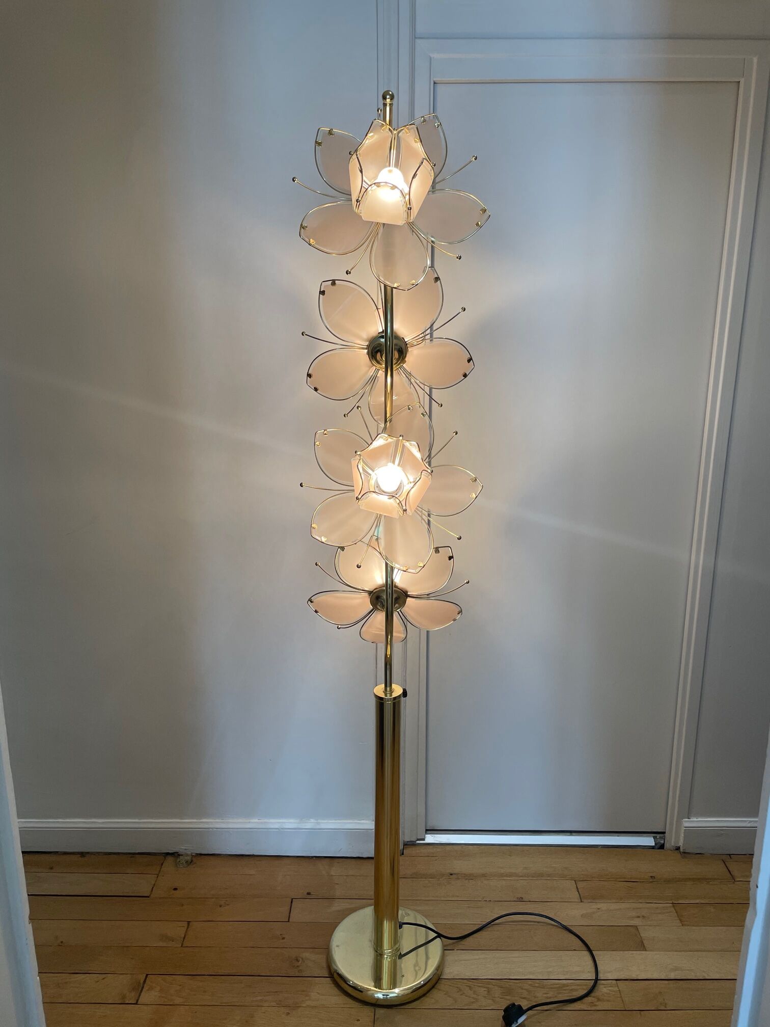 Italian lotus flower floor lamp