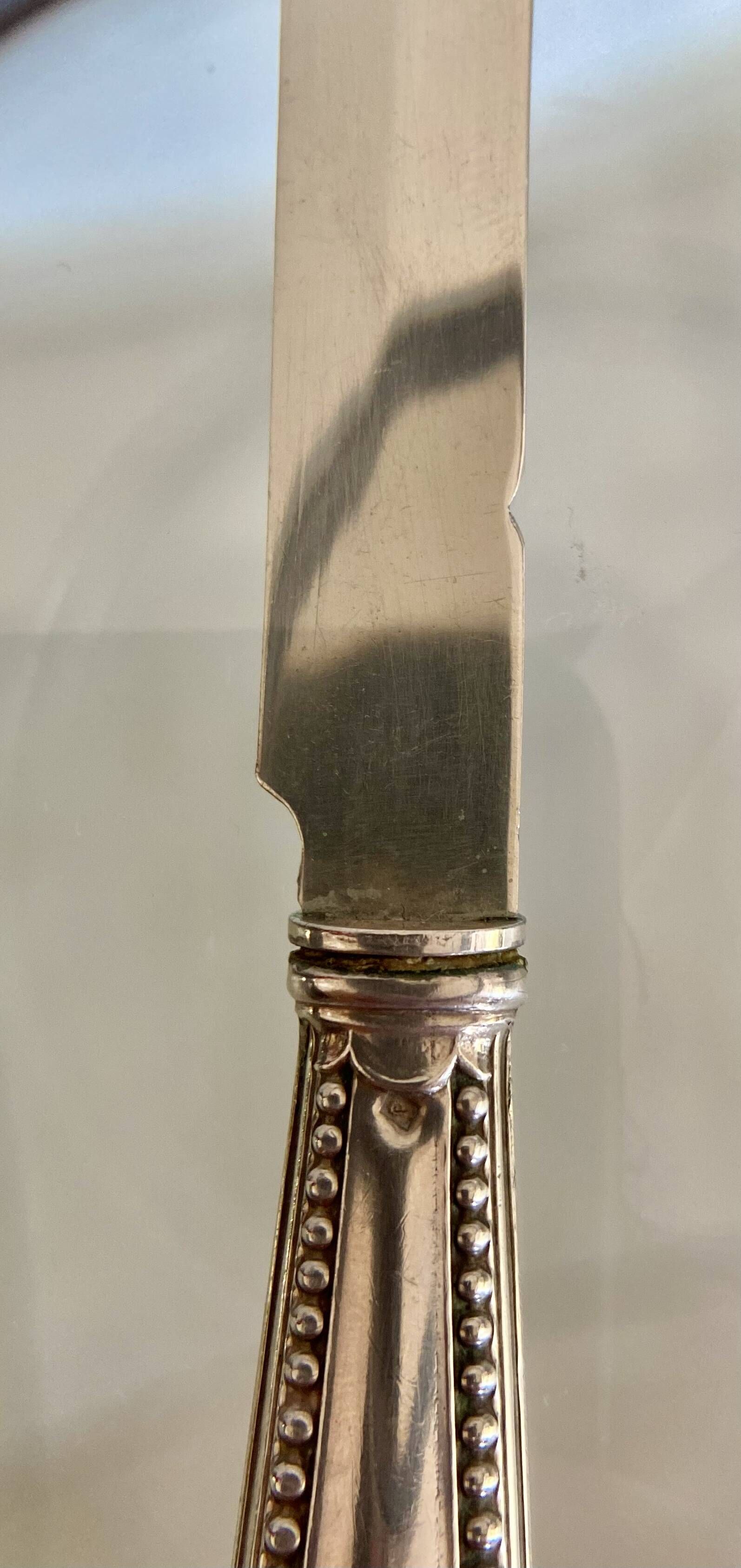 Ensemble  de 12 couteaux à crustacés, ancien, 1900