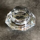 Glass table candle holder or crystal cast faceted diamond shape