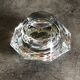 Glass table candle holder or crystal cast faceted diamond shape