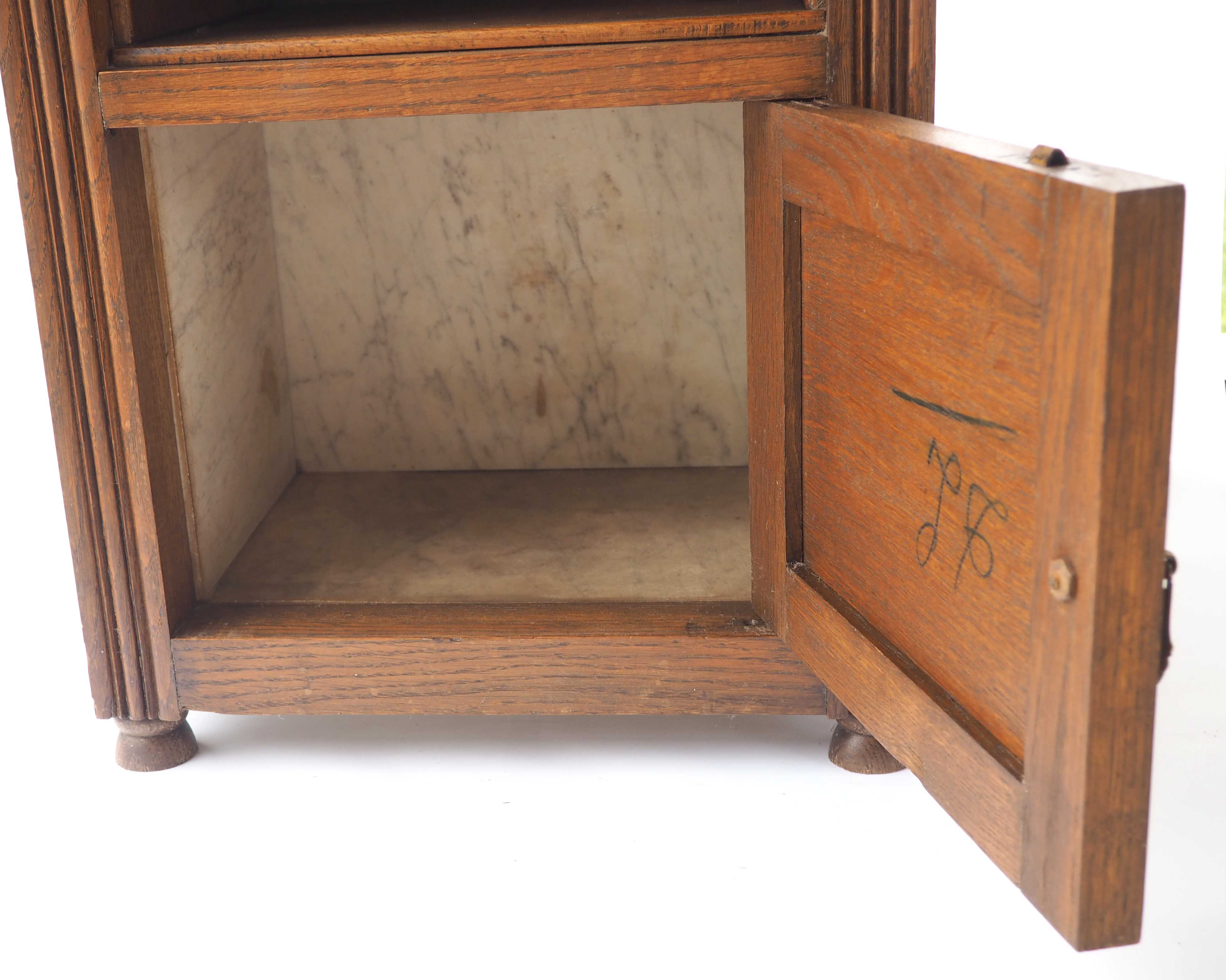 Old pink marble bedside