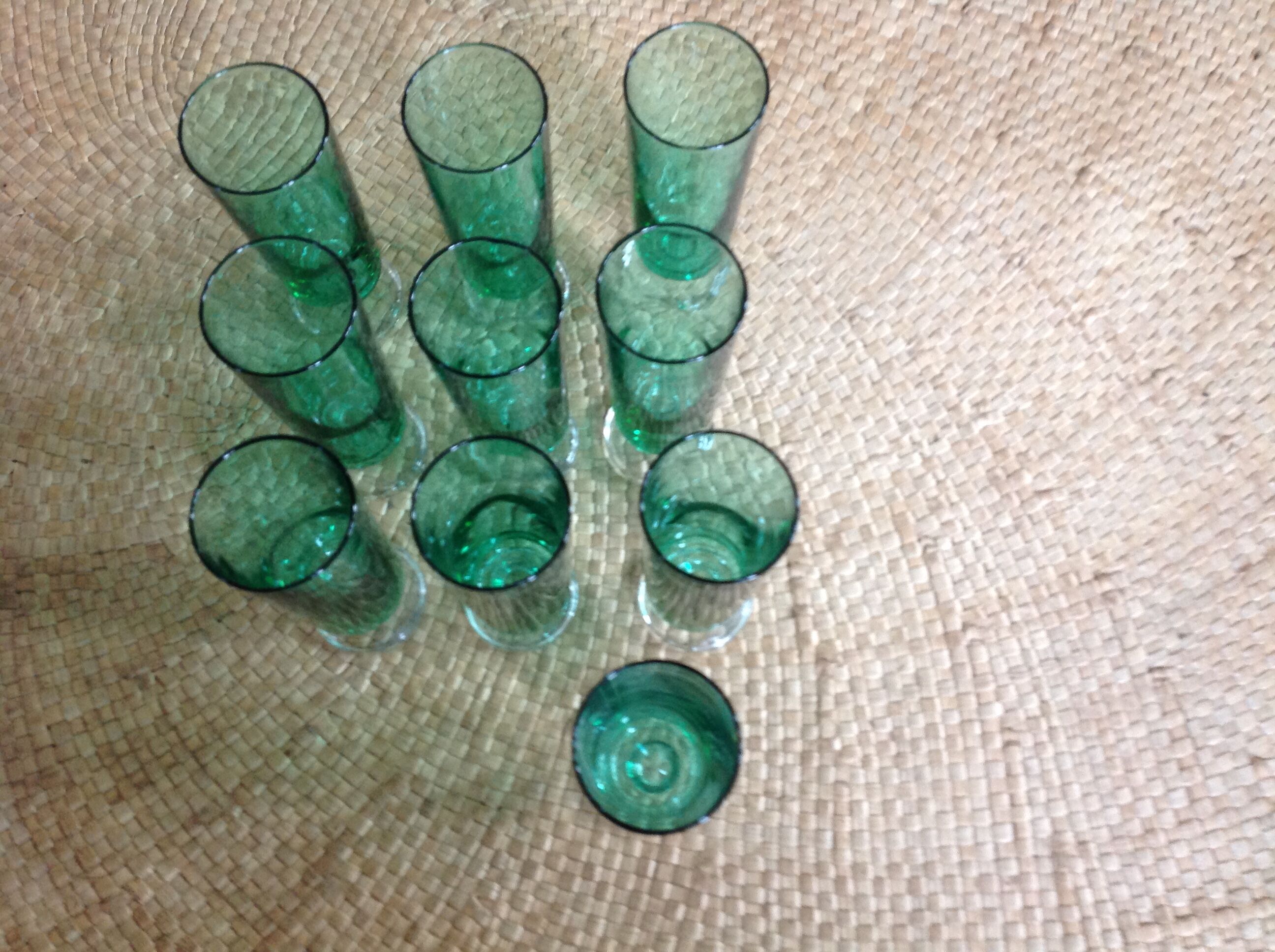 Series of 11 champagne flutes