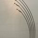 Lampadaire arqué 5 lumières en métal chromé et lucite, Italie 1960