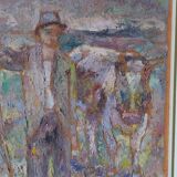 Pal matskassy, hungarian modern painting, 1960s, oil on panel, framed