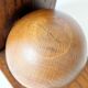 Pair of antique oak ball bookends, Midcentury Art Deco