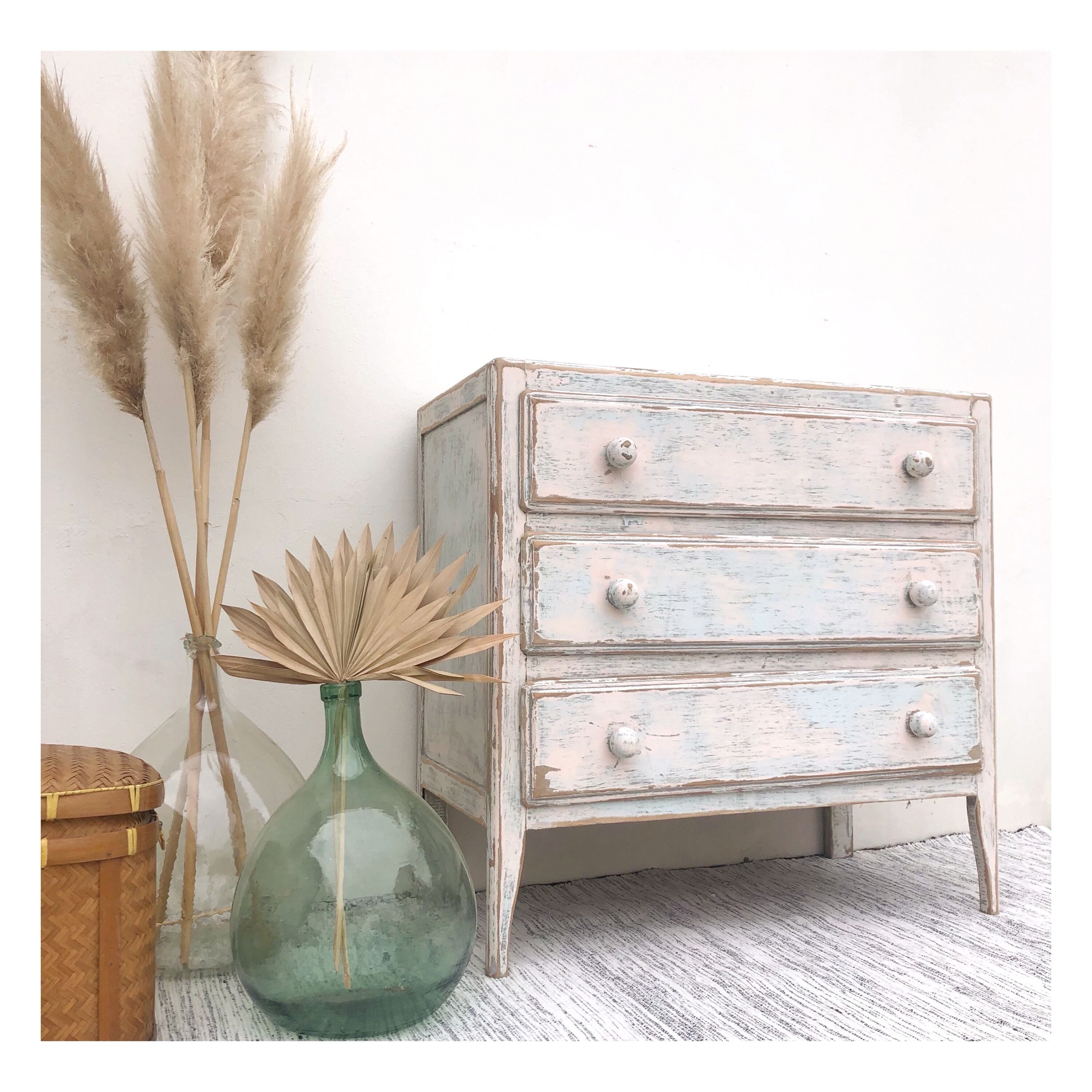 Patinated vintage chest of drawers