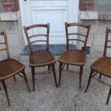Lot de 4 chaises bistrot assises décorées