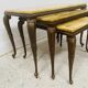 Set of three nesting tables in onyx and brass, 20th century.